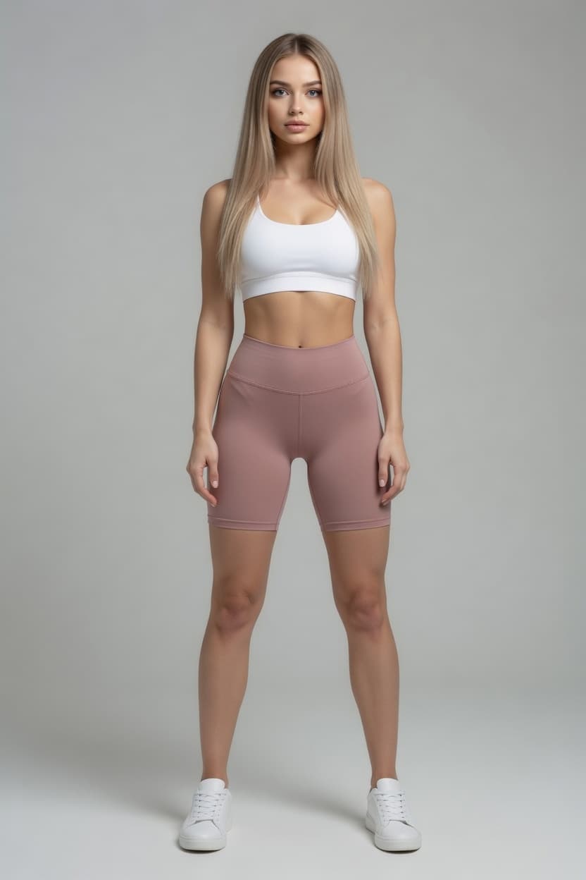KOLARKI DAMSKIE - KOLOR BRUDNY RÓŻ - KRÓTKIE LEGINSY SPORTOWE - NYLON