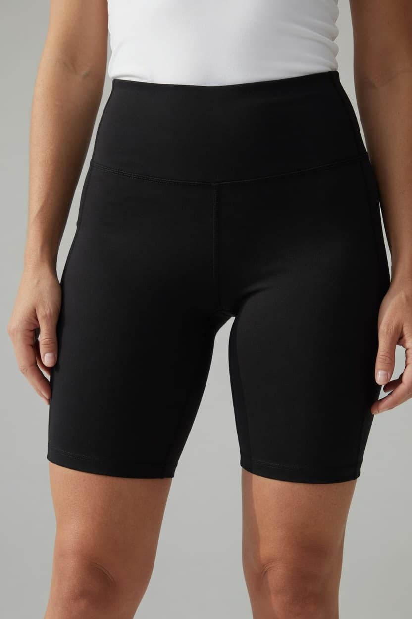 KOLARKI DAMSKIE - KOLOR CZARNY - KRÓTKIE LEGINSY SPORTOWE - NYLON